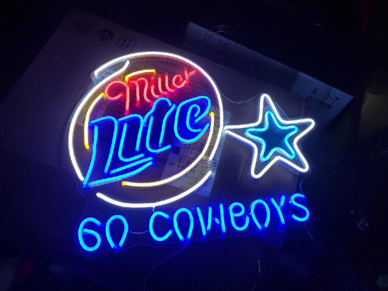 Miller Lite DALLAS COWBOYS Neon Light Sign Custom Beer Bar â Neon Sign Shop- Custom Neon Signs