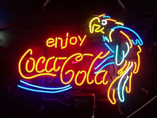 Custom Enjoy Coca Cola Parrot Neon Sign Real Neon Light