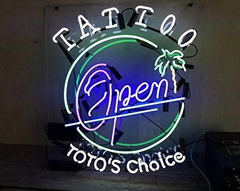 Custom Tattoo Open Toto's Choice Neon Sign Real Neon Light