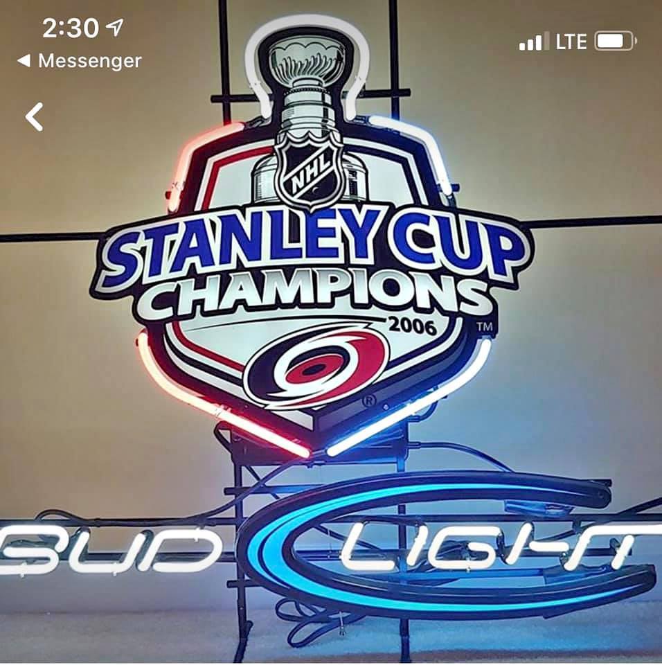 Custom Carolina Hurricanes Stanley Cup Bud Light Neon Sign NHL Sports Neon Light Tube Neon Light