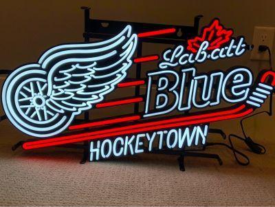 Custom Labatt Blue Detroit Red Wings Hockey Town Neon Sign Tube Neon Light