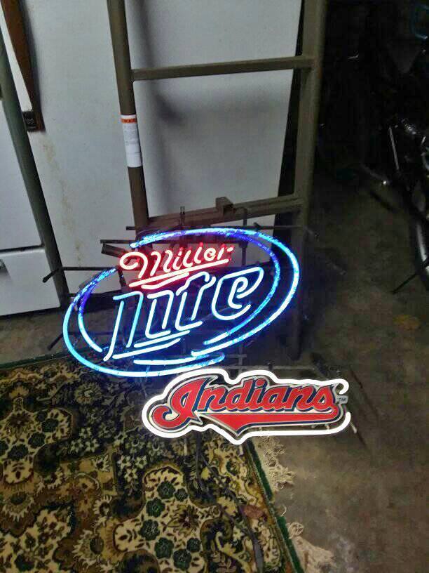 Custom Miller Lite Cleveland Indians Neon Sign MLB Sports Tube Neon Light Tube Neon Light