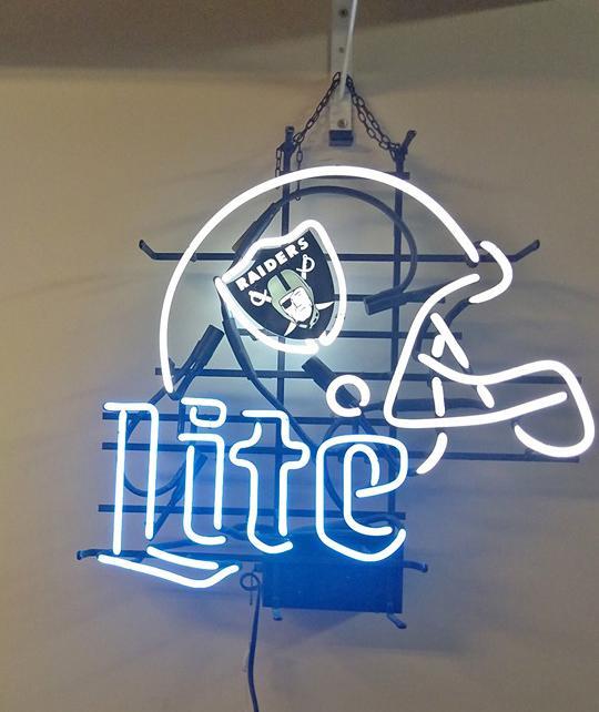 Custom Miller Lite Oakland Raiders NFL Sports Neon Sign Tube Neon Light Tube Neon Light