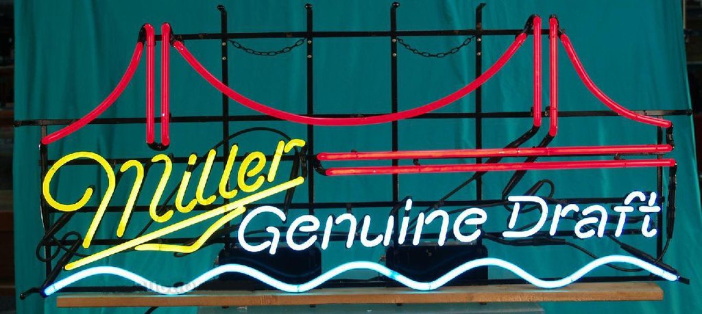 Custom Miller Cenuine Draft Golden Bridge Neon Sign Real Neon Light