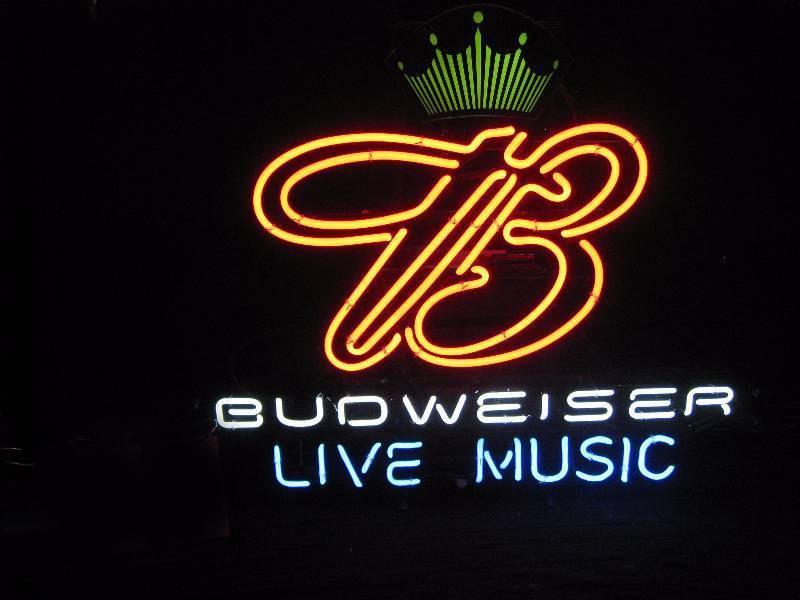 Custom Budweiser Live Music Neon Sign Real Neon Light