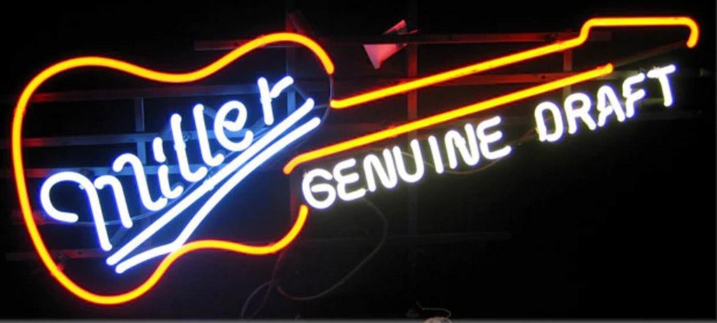 Custom Miller Genuine Draft Guitar Neon Sign Real Neon Light