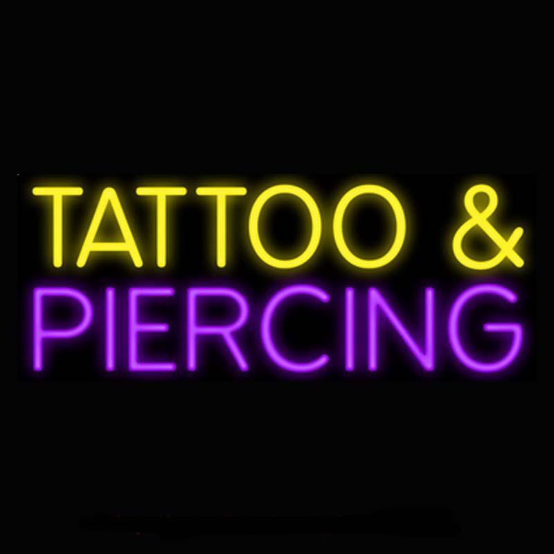 Custom Tattoo & Piercins Neon Sign Real Neon Light
