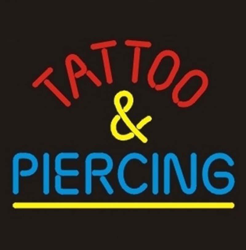 Custom Tattoo & Piercins Neon Sign Real Neon Light