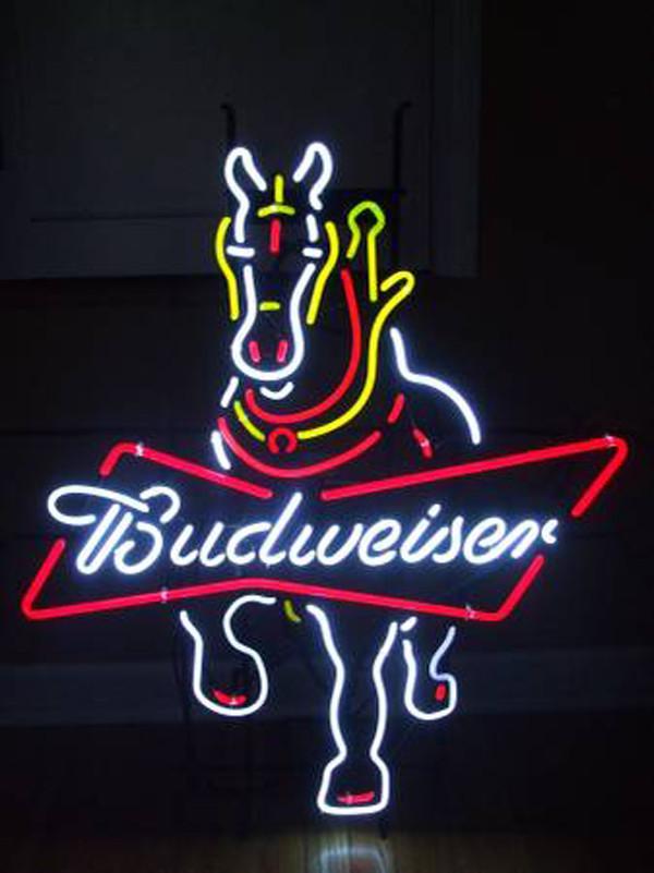 Custom Budweiser Horser Neon Sign Real Neon Light