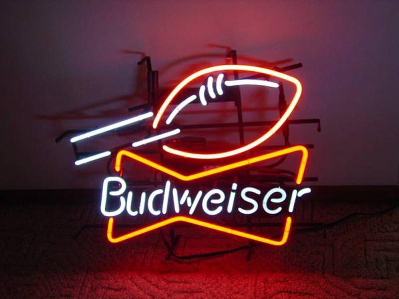 Custom Budweser Football Neon Sign Real Neon Light