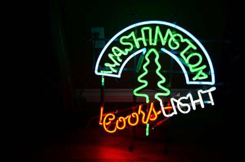 Custom Coors Light Washington Neon Sign Real Neon Light