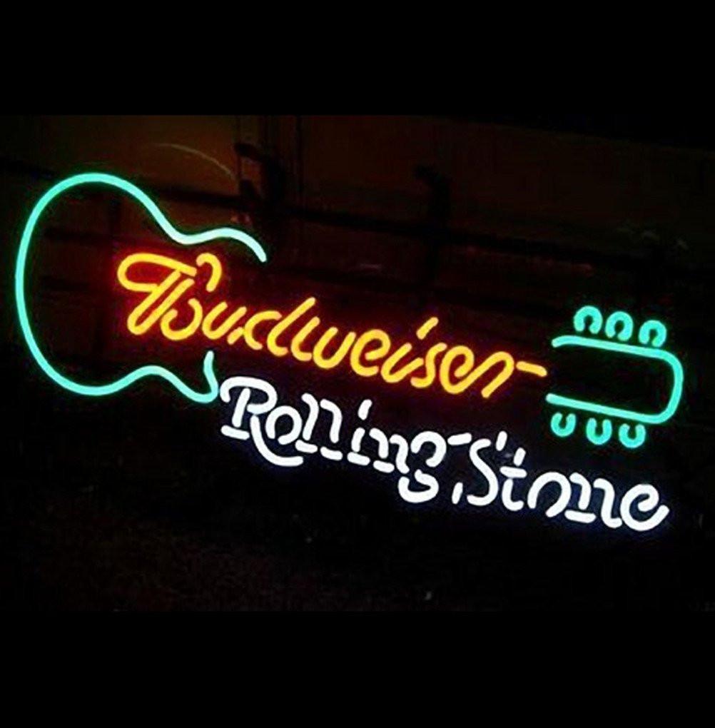 Custom Budweiser Rolling Stone Neon Sign Real Neon Light