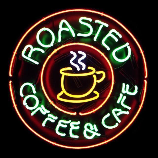 Custom Roasted Coffee Cafe Neon Sign Real Neon Light
