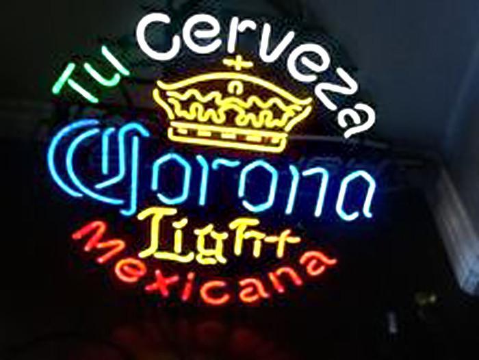 Custom Tu Cerveza Corona Light Neon Sign Real Neon Light