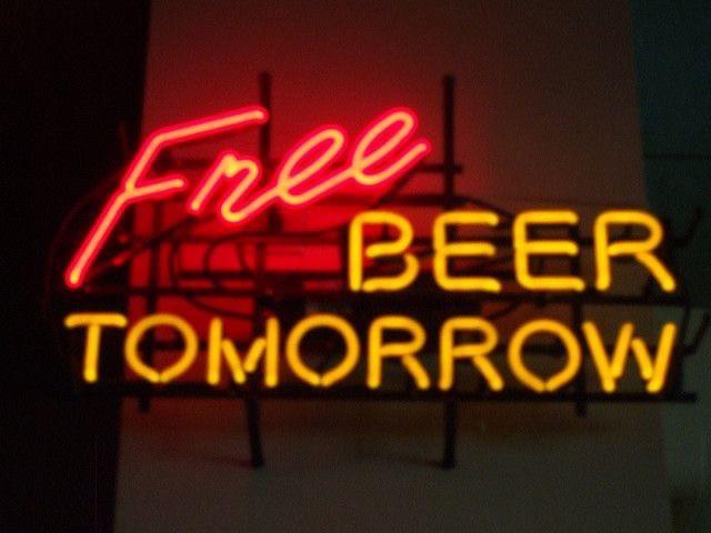 Custom Free Beer Tomerrom Neon Sign Real Neon Light
