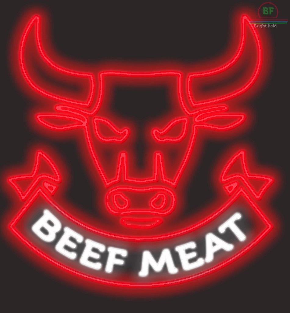 Custom Beef Meat Neon Sign Real Neon Light