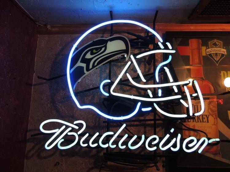 Custom Budweiser Seattle Seahawks Helmet Neon Sign NFL Teams Neon Light