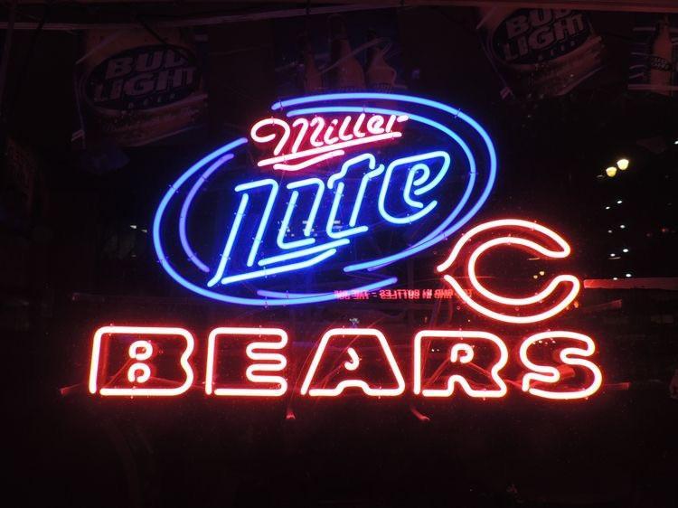 Custom Miller Lite Chicago Bears Neon Sign NFL Teams Neon Light