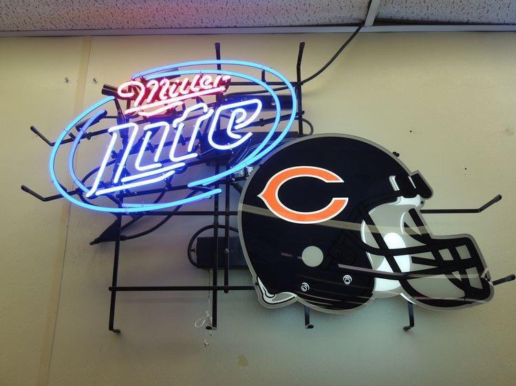 Custom Miller Lite Chicago Bears Neon Sign NFL Teams Neon Light