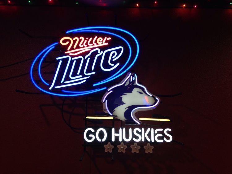 Custom Miller Lite Go Huskies Neon Sign University of Washington NCAA Neon Light