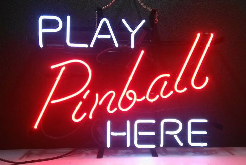 Custom Play Pinball Here Neon Sign