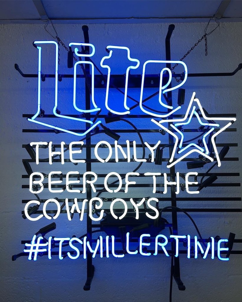 Custom Miller Lite Dallas Cowboys Neon Sign NFL Teams Neon Light