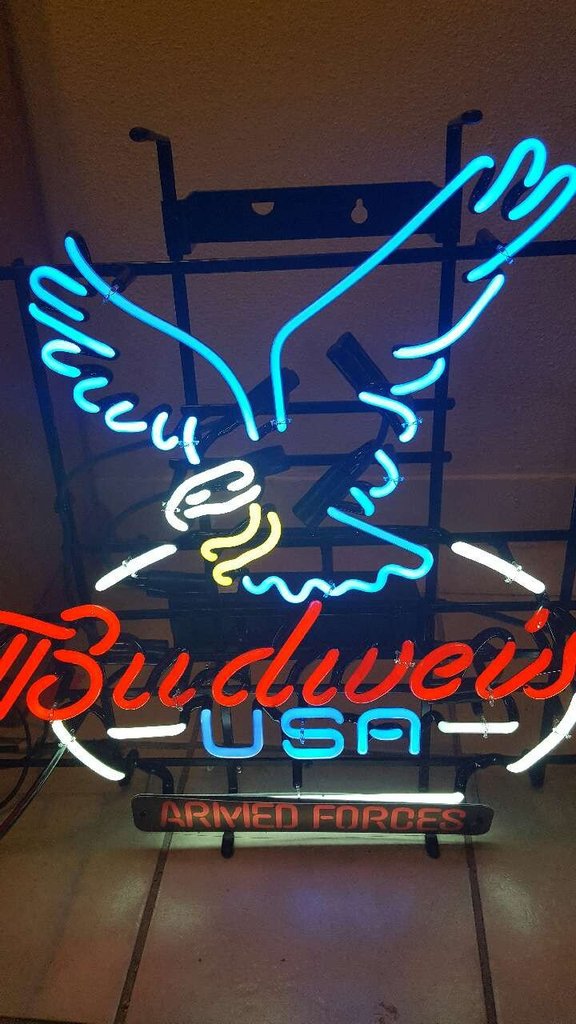 Custom Budweiser Armed Forces Neon Sign Real Neon Light Z1228