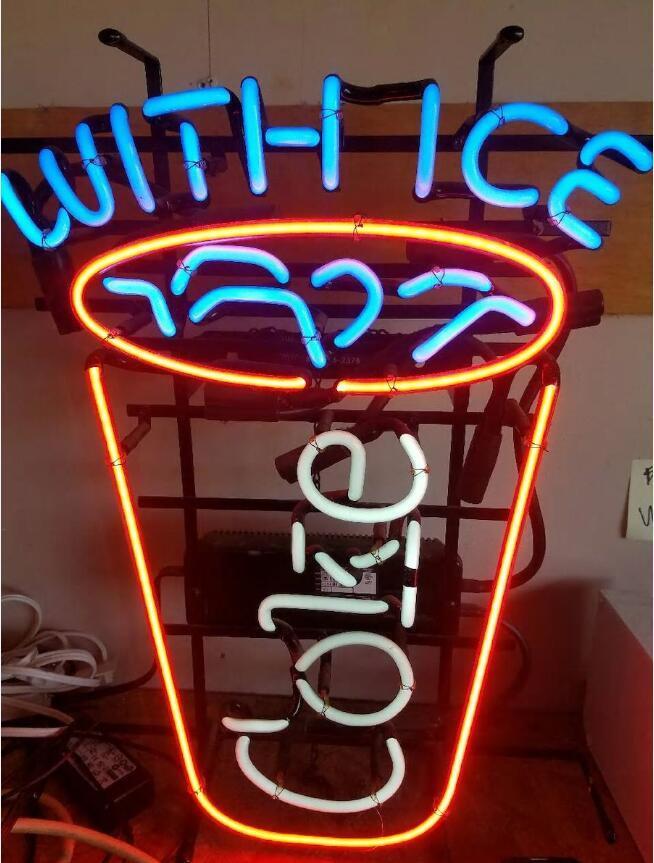 Custom Coke With Ice Neon Sign Real Neon Light Z1249