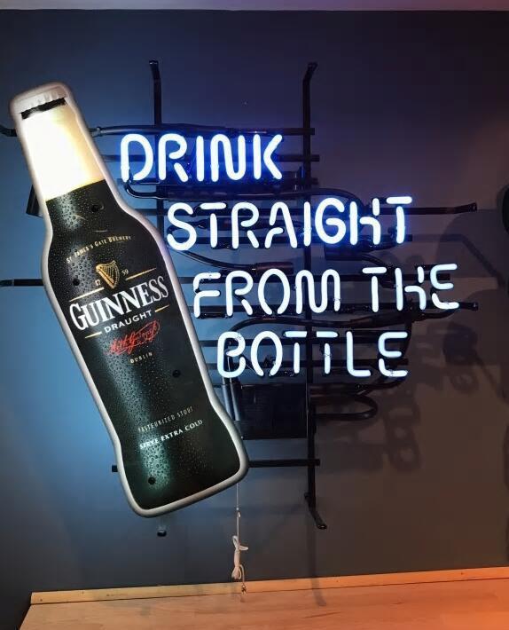 Custom Guinness Drink Straight From The Bottle Neon Sign Real Neon Light Z1266