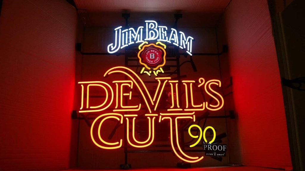 Custom Jim Beam Devil'S Cut Neon Sign Real Neon Light
