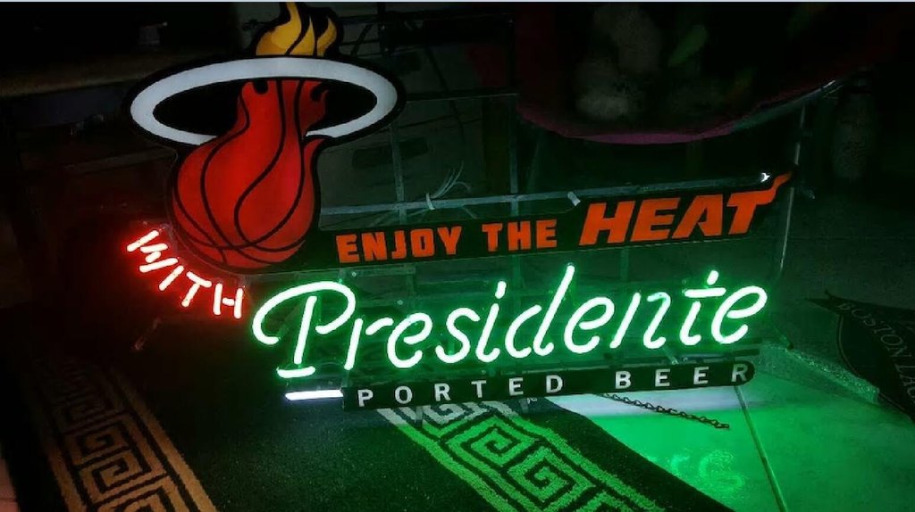 Custom Miami Heat Presidente Neon Sign NBA Teams Neon Light Real Neon Light Z1294