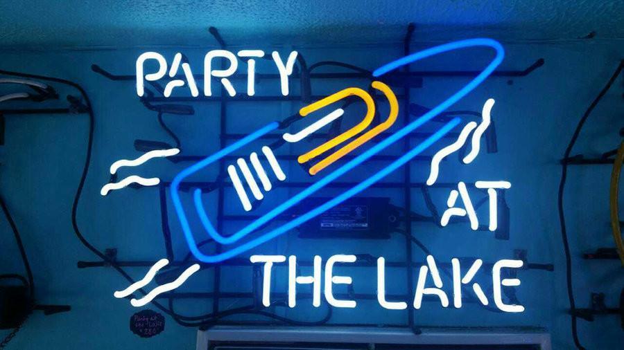 Custom Party At The Lake Neon Sign Real Neon Light Z1328