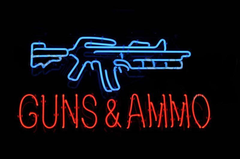 Custom Guns And Ammo Neon Sign Real Neon Light Z1356