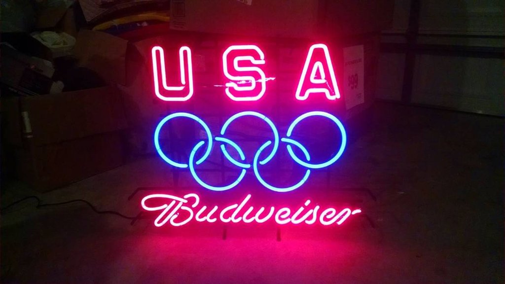 Custom Budweiser Usa Olympic Neon Sign Tube Neon Light