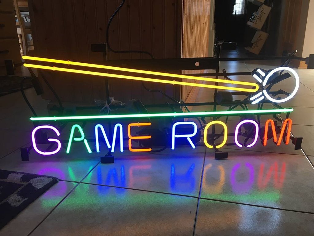 Custom Gameroom Cue Stick Neon Sign Tube Neon Light