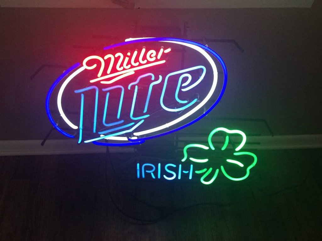 Custom Miller Lite Irish Neon Sign Tube Neon Light