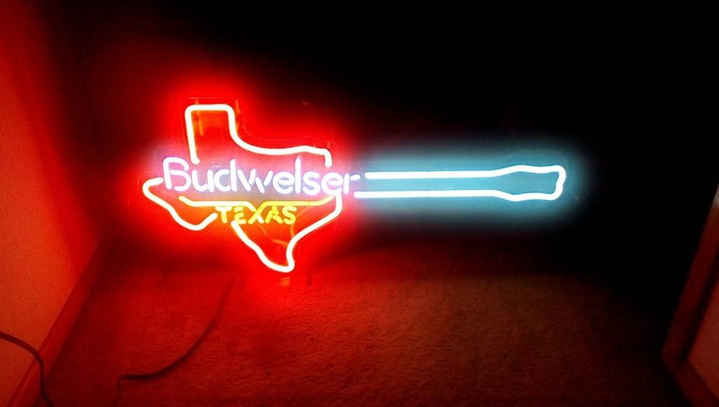 Custom Texas Budweiser Guitar Neon Sign Tube Neon Light