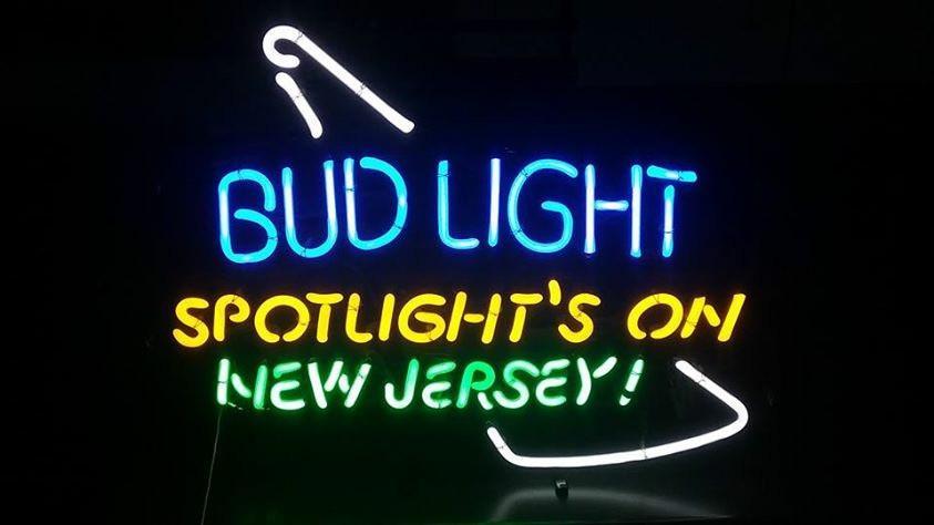 Custom Bud Light Spotlight On New Jersey Neon Sign Real Neon Light
