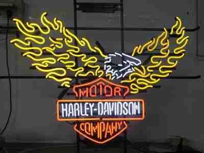 Custom Harley Davidson Eagle Neon Sign Real Neon Light