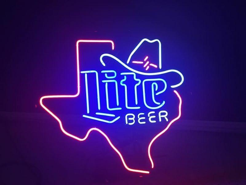 Custom Miller Lite Texas Neon Sign Real Neon Light