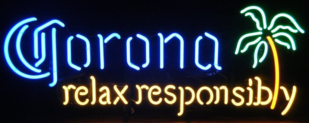 Custom Corona Relax Responsibly Neon Sign Real Neon Light