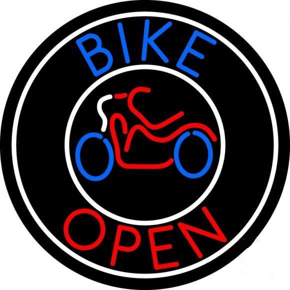 Custom Blue Bike Open With Border Neon Sign Real Neon Light