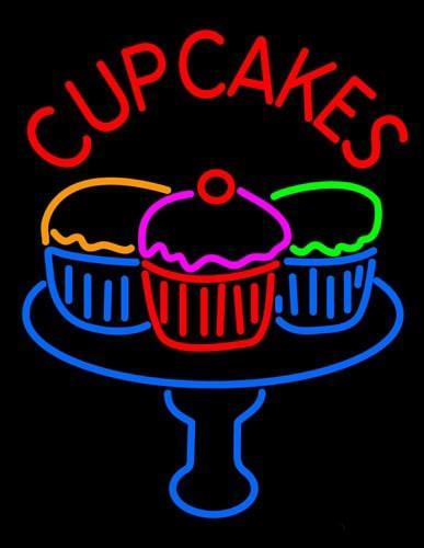 Custom Cup Cakes Neon Sign Real Neon Light