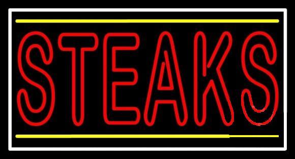 Custom Red Steaks Neon Sign Real Neon Light
