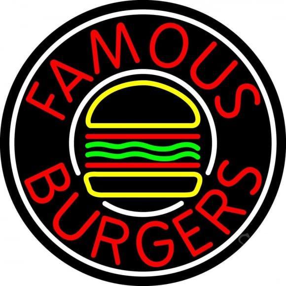 Custom Famous Burgers Neon Sign Real Neon Light