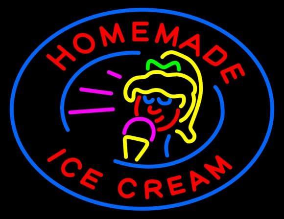 Custom Home Made Ice Cream Neon Sign Real Neon Light