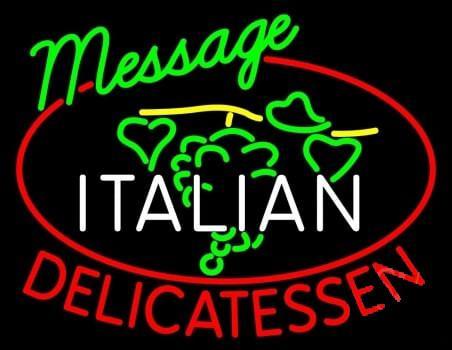 Custom Italian Delicatessen Neon Sign Real Neon Light