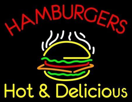 Custom Hamburgers Hot And Delicious Neon Sign Real Neon Light