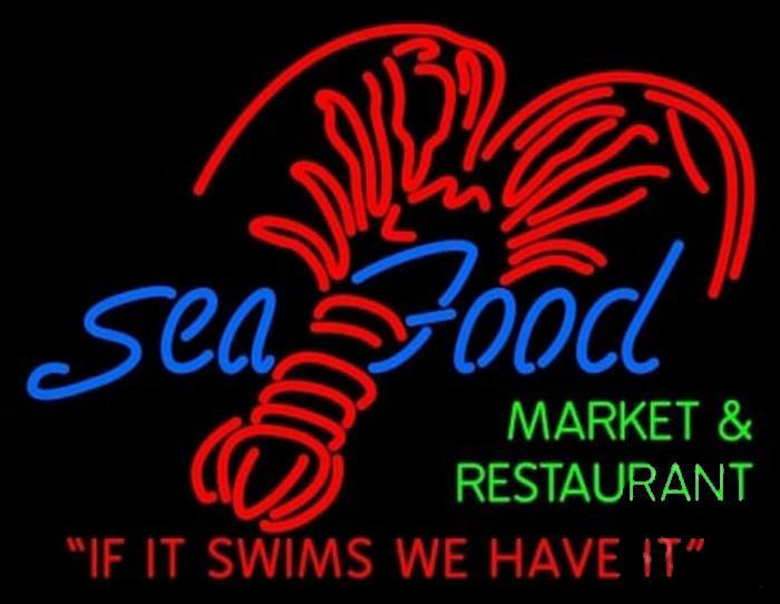 Custom Seafood Neon Sign Real Neon Light