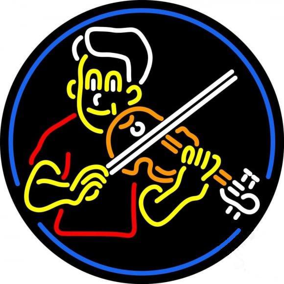 Custom Boy Playing Violin Neon Sign Real Neon Light